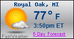 Weather Forecast for Royal Oak, MI