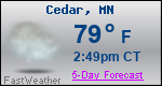Weather Forecast for Cedar, MN