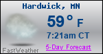 Weather Forecast for Hardwick, MN