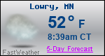 Weather Forecast for Lowry, MN