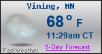 Weather Forecast for Vining, MN