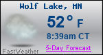Weather Forecast for Wolf Lake, MN