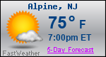 Weather Forecast for Alpine, NJ