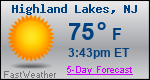 Weather Forecast for Highland Lakes, NJ