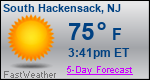 Weather Forecast for South Hackensack, NJ