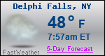 Weather Forecast for Delphi Falls, NY