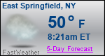 Weather Forecast for East Springfield, NY