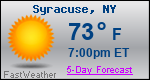 Weather Forecast for Syracuse, NY