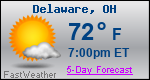 Weather Forecast for Delaware, OH