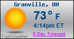 Weather Forecast for Granville, OH