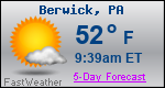 Weather Forecast for Berwick, PA