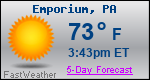Weather Forecast for Emporium, PA