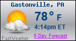 Weather Forecast for Gastonville, PA