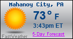 Weather Forecast for Mahanoy City, PA