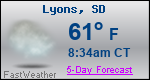 Weather Forecast for Lyons, SD