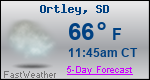 Weather Forecast for Ortley, SD