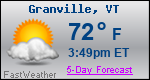 Weather Forecast for Granville, VT