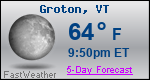Weather Forecast for Groton, VT