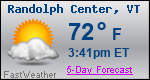 Weather Forecast for Randolph Center, VT