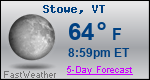 Weather Forecast for Stowe, VT