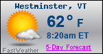Weather Forecast for Westminster, VT