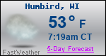 Weather Forecast for Humbird, WI