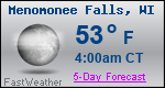 Weather Forecast for Menomonee Falls, WI