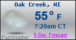 Weather Forecast for Oak Creek, WI