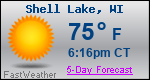 Weather Forecast for Shell Lake, WI