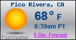 Weather Forecast for Pico Rivera, CA