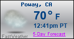 Weather Forecast for Poway, CA