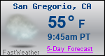 Weather Forecast for San Gregorio, CA