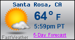 Weather Forecast for Santa Rosa, CA