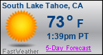 Weather Forecast for South Lake Tahoe, CA