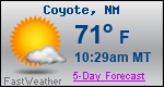 Weather Forecast for Coyote, NM