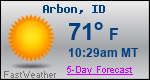 Weather Forecast for Arbon, ID