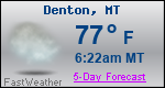 Weather Forecast for Denton, MT