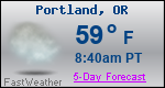 Weather Forecast for Portland, OR