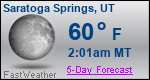 Weather Forecast for Saratoga Springs, UT
