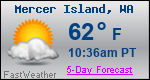 Weather Forecast for Mercer Island, WA