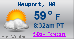 Weather Forecast for Newport, WA