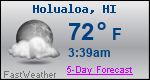 Weather Forecast for HÅlualoa, HI