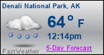Weather Forecast for Denali National Park, AK