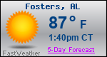 Weather Forecast for Fosters, AL