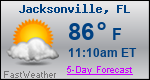 Weather Forecast for Jacksonville, FL