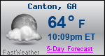 Weather Forecast for Canton, GA