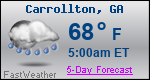 Weather Forecast for Carrollton, GA