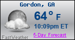 Weather Forecast for Gordon, GA