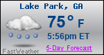 Weather Forecast for Lake Park, GA