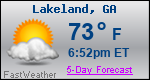 Weather Forecast for Lakeland, GA